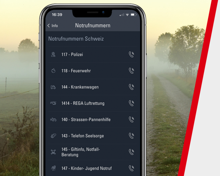Notfallnummern in der Wetter-Alarm App