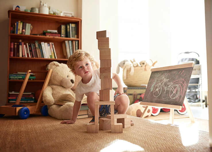 Une chambre d'enfant aménagée selon les principes du Feng Shui, avec des espaces clairement délimités pour dormir, jouer et étudier