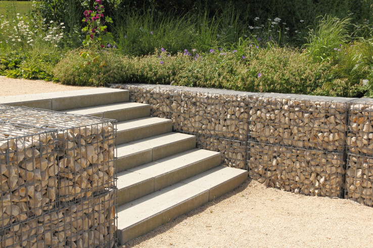Murs de soutènement en gabions