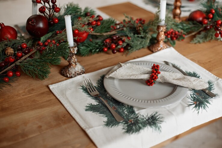 Décoration de table rustique pour Noël